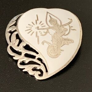 Vintage Siam Niello Dancer White Enamel Brooch